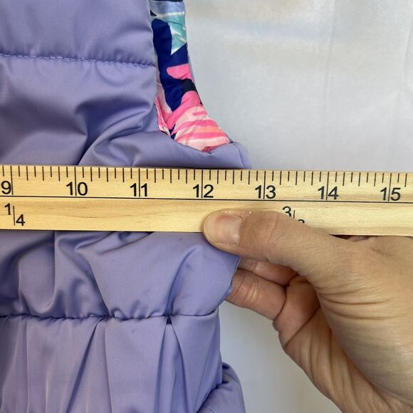 Lilly Pulitzer Girls‎ Caylee Lavender Puffer Vest Floral Lined Ruffle Medium 6/7 - Picture 6 of 7